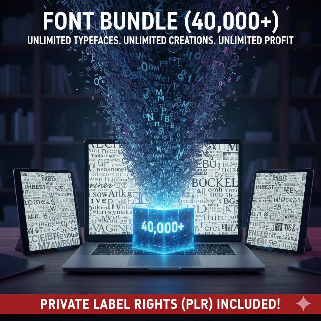 Font Bundle (40,000+) - Alpha Digital Kit - plr - bundle - business